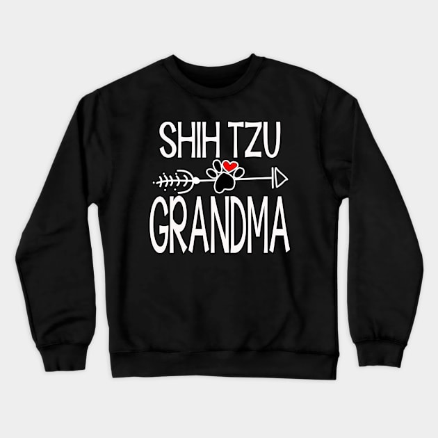 Shih Tzu Grandma T-Shirt Dog Lover Mother's Day Gifts Crewneck Sweatshirt by AdrianBalatee